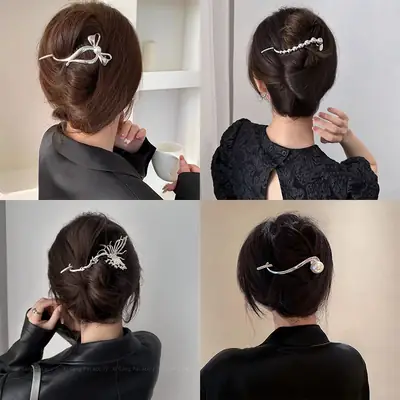 Cold Wind Bow Frog Buckle Hairpin Women's 2024 New