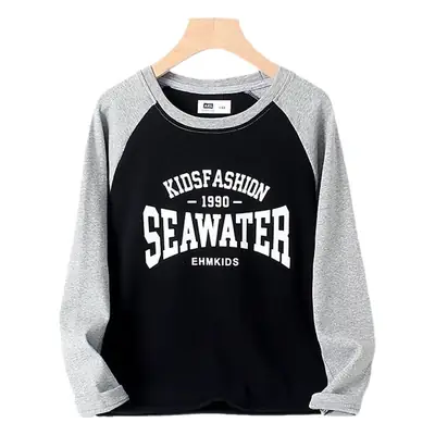 Kids Korean Style Raglan Sleeve T-Shirt Yellow Blue Large