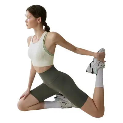 Green Cross-Back Yoga Bra for Women Autumn 2025