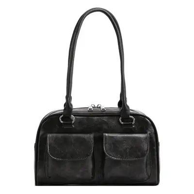 Women's Textured Shoulder Bag Brown 2023 Winter