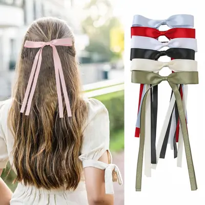 Multicolor Bow Hairpins with Tassels for Girls