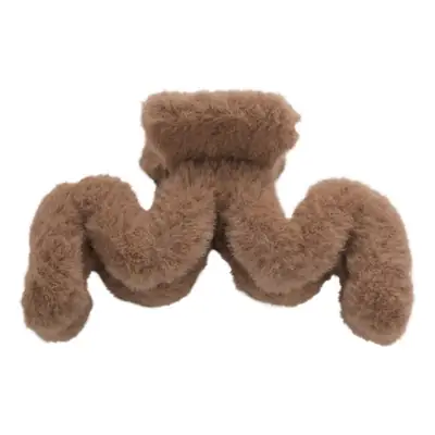 Brown Plush Wave Hair Clip for Women