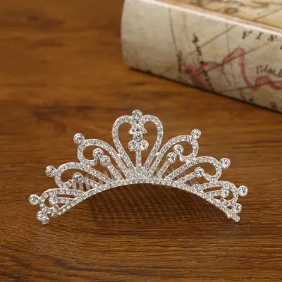 Bridal Crown Hair Accessory Silver Hairpin for Bun Hairstyle