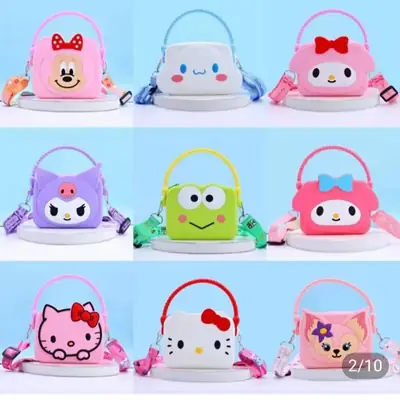 Cute Cartoon Kids Crossbody Bags with Silicone Coin Pocket
