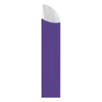 Purple Leather Eyebrow Embroidery Needle 0.15mm