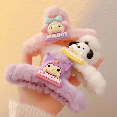 Hello Kitty Plush Hairpin with Back & Front Design