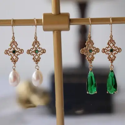 Classic Pearl Earrings for Women 14K Gold Design