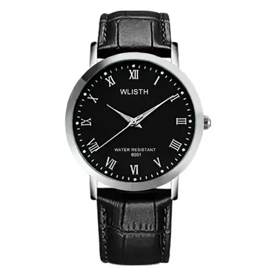 Luminous Waterproof Quartz Watch for Men Black Steel Band