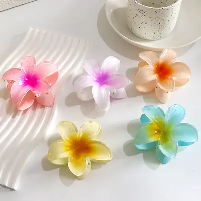Transparent Flower Candy Color Clips for Hair
