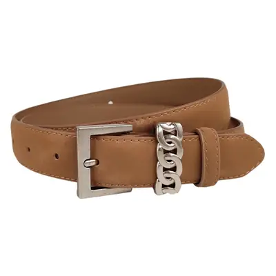 Women's Anti-Velvet Leather Belt with Silver Buckle