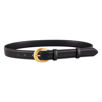 Women Genuine Leather Belt with Gold Buckle 2025 Winter