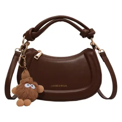 Women's French Style Shoulder Messenger Bag Brown White