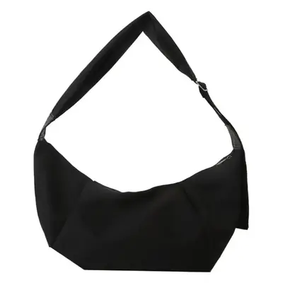Japanese Casual Shoulder Bag Black Nylon Messenger Style