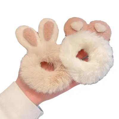 Furry Plush Headband with Antler Design for Girls