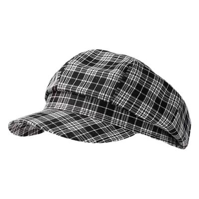 Women's Plaid Beret with Face Mask Hat