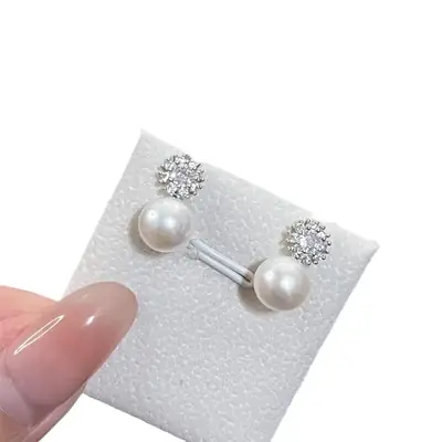 New Freshwater Pearl Earrings S925 Silver Needle Anti-Sensitive All-Match