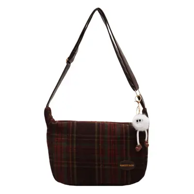 Women Plaid Shoulder Bag Winter Commute 2023