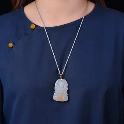 Exquisite Gold Silk Jade "Four Arm Guanyin" Pendant