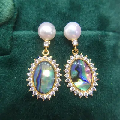 5Pc Pearl Earrings for Women Retro Gold Design