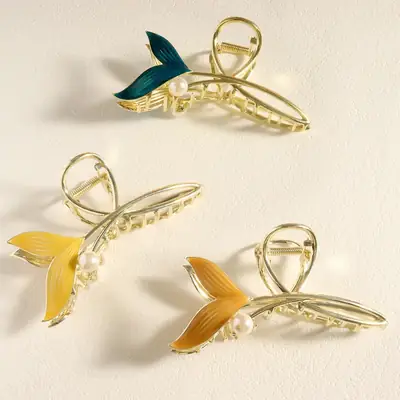 Elegant Pearl Fish Hairpins for Women