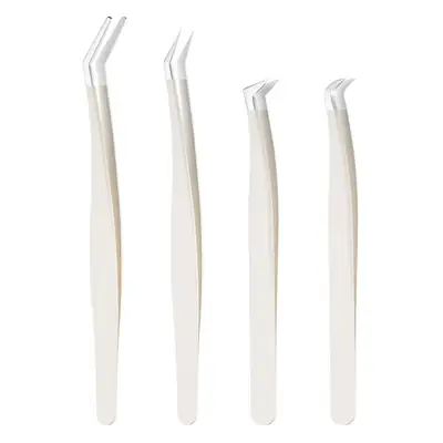 False Eyelash Grafting Tweezers White Plastic