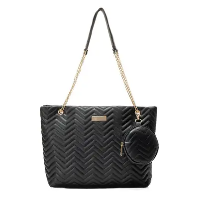 2-piece Wave Embossed Tote Bag Black 2023