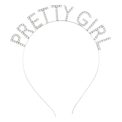 Pretty Girl Hair Headband Crystal Letter Party Accessories
