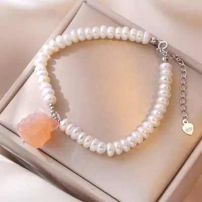 S925 Pearl Bracelet for Women Salt Source Agate Fashion
