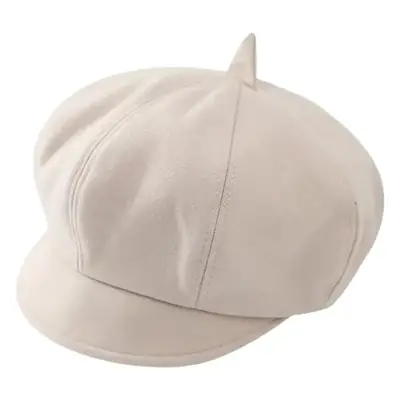 Girls Black Peaked Cap British Octagonal Hat