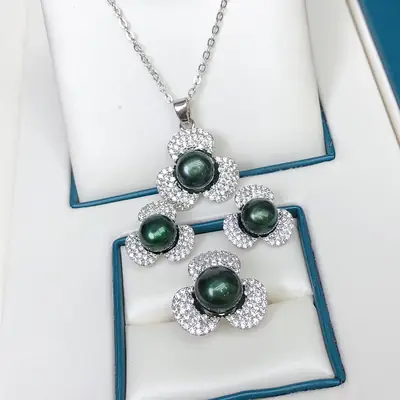 New Freshwater Pearl Three-piece Set Women's Jewelry