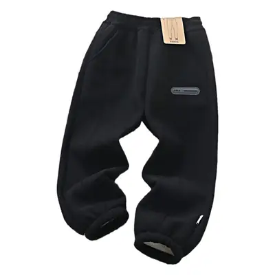 Fleece Lined Brown Cotton Pants for Boys Winter Casual