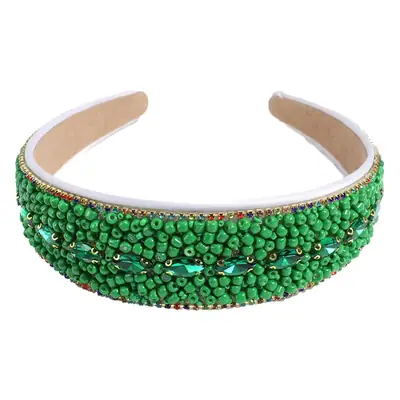 Black Rhinestone Wide Headband for Women