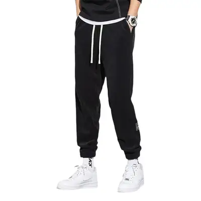 Men Fleece Lined Grey Tied Ankle Pants