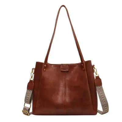 Women's Black Leather Crossbody Tote Bag Large Capacity Autumn Winter