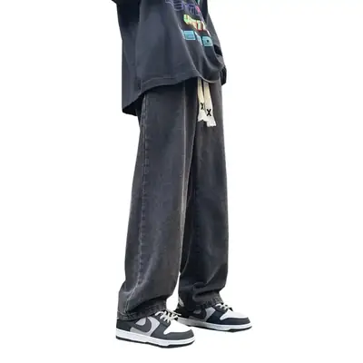 Men Wide Leg Jeans American High Street Spring Trousers
