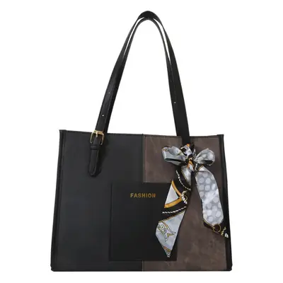 Korean Retro Shoulder Tote Bag Black 2023 Winter