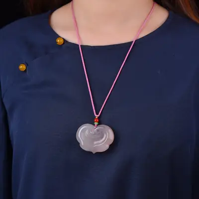 Exquisite Gold & Jade Ruyi Lock Pendant