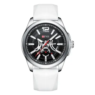 Men's Black Strap Quartz Watch with Date Display