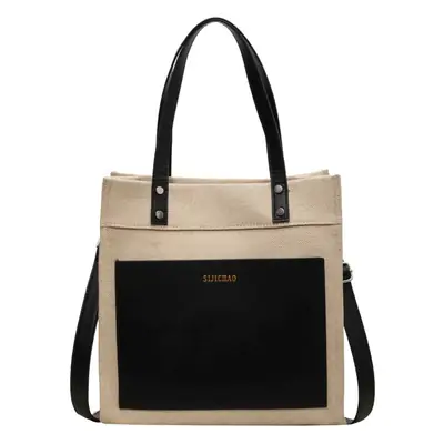 Korean Style Lazy Canvas Shoulder Bag Large Capacity Brown Tan