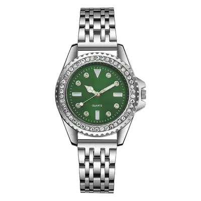 Women's Rhinestone Alloy Watch with Elegant Brown Dial
