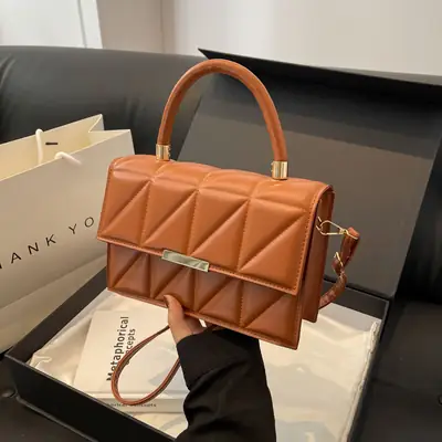Tan Leather Shoulder Bag for Women 2023 Spring Summer
