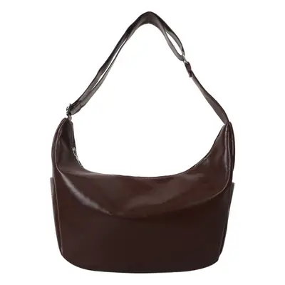 Brown Leather Shoulder Messenger Bag Large Capacity