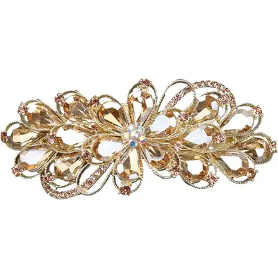 8cm Gold Floral Hairpin Clip for Women