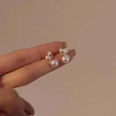 S925 Silver Pearl Star Earrings for Women