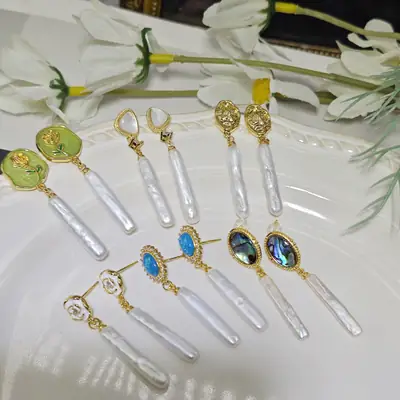 S925 Silver Pearl Earrings with Crystal Top Design