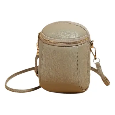 White Genuine Leather Mini Crossbody Bag for Women