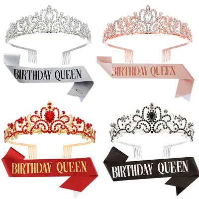 Crystal Crown Birthday Queen Belt Strap Wholesale