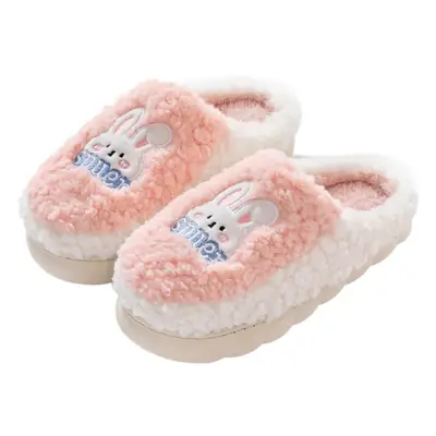 Women's Cartoon Cotton Woolen Slip-On Slippers Winter Warm