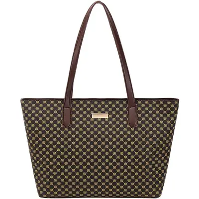 Pink Printed Women's Tote Bag with Leather Handles