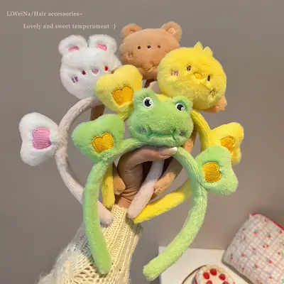Cute Rabbit Face Wash Headband for Girls